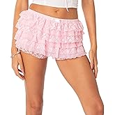 Women Lolita Ruffled Shorts Lace Trim Layered Pumpkin Bloomers Short Pants Kawaii Sweet Pantaloons Panties