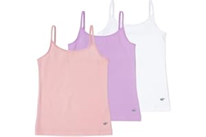 Lucky & Me | Emma Girls Camisoles | Longer Length w/Adjustable Straps | Tagless | Wear on Its Own Or Layering Top | 3-Pack