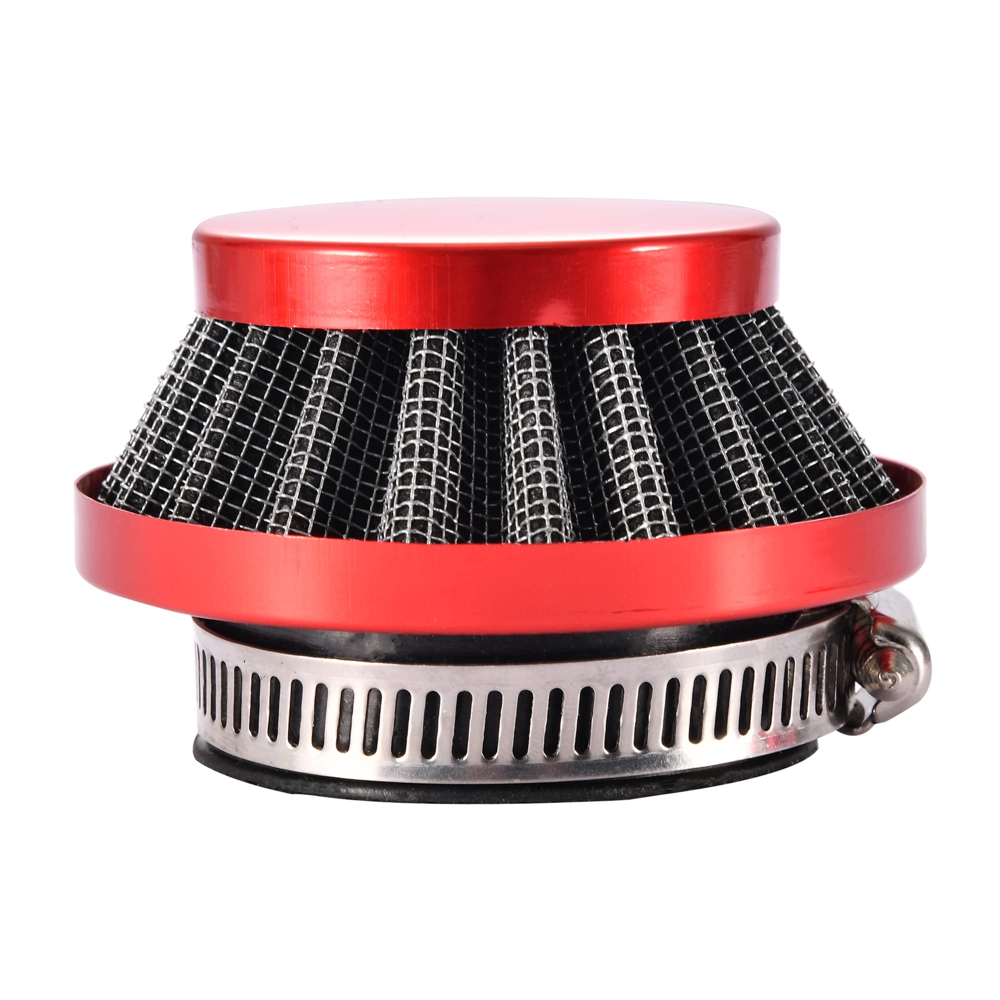 GOOFIT Air Filter 42-44mm Universal Red 2 Stroke Metal Filter Replacement for 43cc 47cc 49cc Scooter ATV Mini Pocketbike Mini Quad