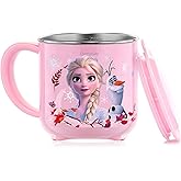 Frozen Elsa Anna Pink ABS Stainless Steel Cup with Lid, 250ml