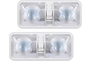 ANYPOWK 12V RV LED Lights with ON/Off Switch - Neutral 4500K 8W 600LM, Interior Lighting for RV Van Trailer Camper Boat - Pack of 2