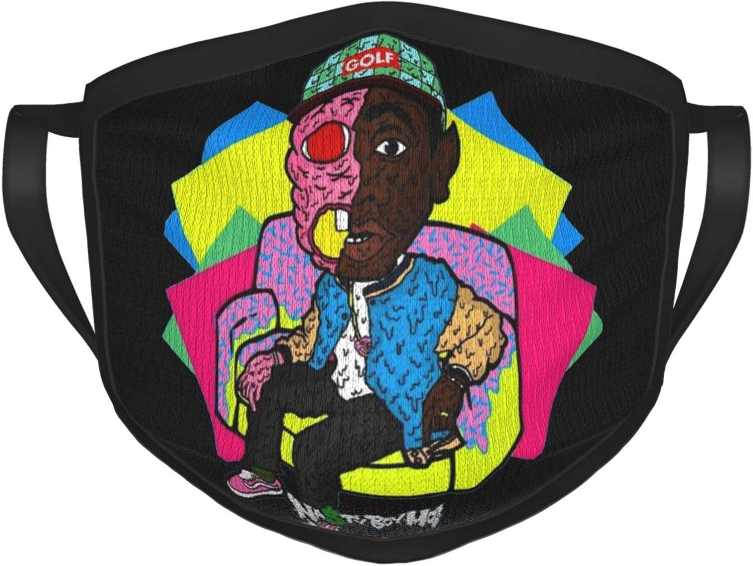 Tyler The Creator Animated Outdoor Mask, AntiDust Suitable Adult Men Women Bandana Black