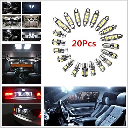 Amazon Co Jp Fidgetgear 倍白い車のledインテリアドームマップ読書足元ライトナンバープレートライト Car Bike Products