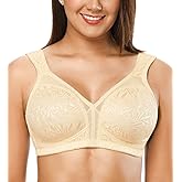 ZeroBound Women's Minimizer Bras Comfort Cushion Strap Wirefree Full Coverage Large Bust Non-Padded Bra