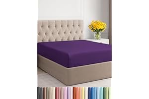 CGK Unlimited Twin XL Size Fitted Bed Sheet - Hotel Luxury - Fits Mattress Up to 16 - Extra Soft, Wrinkle Free, Breathable & Cooling - Purple