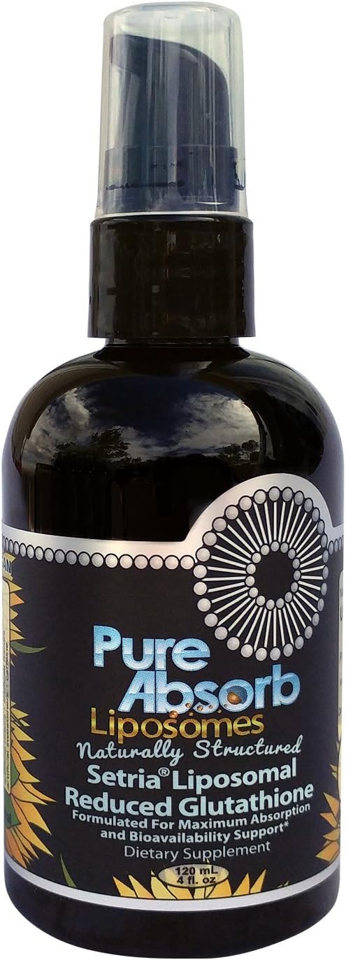 PureAbsorb, non-GMO Naturally Structured Liposomal Setria Reduced Glutathione, Solvent-free 4 oz. bottle