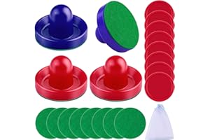 URATOT Air Hockey Accessories - Pushers, Pucks & Paddles (4 Pushers, 8 Red Pucks, 8 Green Pads)