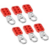 TRADESAFE Lockout Tagout Hasp - 6 Pack Lockout Hasp, 1 inch Jaw Diameter | Chrome-Plated Steel Jaw, Double-Layered Nylon Handle, Tamper-Proof and Impact-Resistant, For Group Lock Out Tag Out Procedure