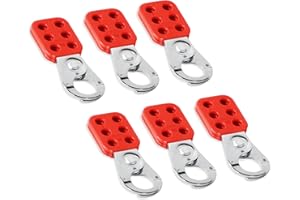 TRADESAFE Lock Out Tag Out Hasp - 6 Pack Stainless Steel Lockout Hasp, Nylon Handle, Tamper-Proof and Impact-Resistant Loto Hasp, 1 inch Jaw Diameter