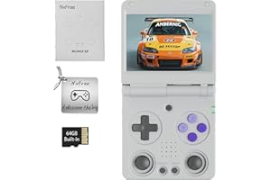 NXFREE Anbernic RG34XXSP Retro Gaming Console – Flip Design, 3.4'' IPS Screen 720×480, 64G TF Card with 5000+ Games, Portable Handheld, 3300mAh Battery, WiFi HDMI Bluetooth (Gray 64G)
