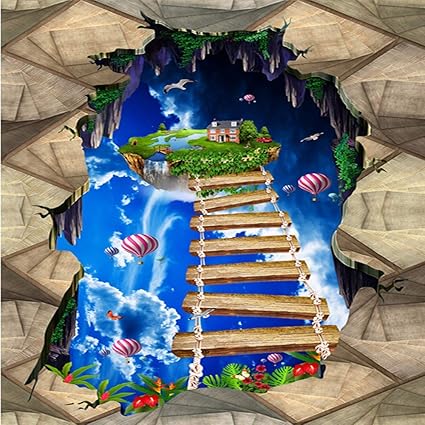 Xbwy Carta Da Parati Personalizzata In Pvc Per Foto 3d Blue