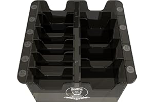 opove Clipper Guard Holder/Storage Case, Save Space & Protect Guards, Universal Hair Clipper Accessories for Barbershops/Salons, and Personal Home Use(10-Grid, Translucent Black)