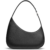 Shoulder Bag for Women, Small Black Purse PU Leather Handbag, Trendy Crescent Clutch with Zipper, Evening Going Out Bag