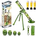 KoudHug Military Toy Mortar, Artillery,Cannon,Howitzer,Gun, Self-propelled Launch Set Includes 3 Safety LED Foam Shells, Launch Range of 16 Feet - Missile Launcher Best Gift for Boys and Girls (Green)