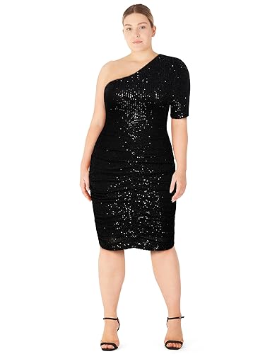 City Chic Women's Plus Size Dress - One Shoulder Sparkle, 12 - Amazon deal for $105.84