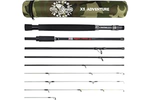 RIGGED & READY TRAVEL FISHING Rigged & Ready X Series Travel Fishing Rods. 6 Super Compact, Multi-Functional, Portable, Spinning, Bass, Carp, Lure, Float, Fly Combos + Poles. 4 or 6 Tips & 5 to 25 Techniques Freshwater & Saltwater