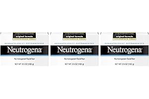 Neutrogena Original Amber Bar Fragrance-Free Facial Cleansing Bar with Glycerin, Pure & Transparent Gentle Face Wash Bar Soap, Free of Harsh Detergents, & Dyes, Hypoallergenic, 3.5 Oz (Pack of 3)