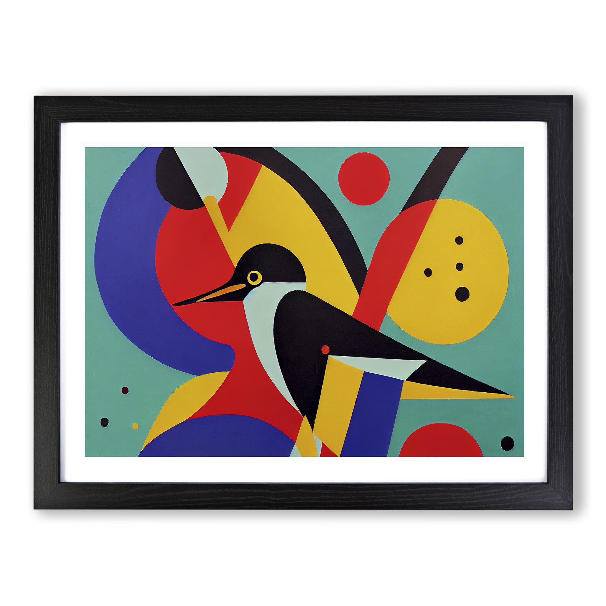 Abstract Kingfisher Bird Vol.3 Framed Print | A4 Black Framed Wall Art | Ready to Hang | Abstract Fantasy Picture | Living Room Bedroom Lounge Office