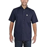 Carhartt Mens Rugged Flex Relaxed Fit Midweight Canvas Short-Sleeve Shirt