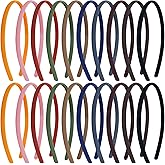 Lawie 20 Pack Colorful Frosted Slim Thin Plastic Headbands With Teeth Skinny Wire Comb Hair band Hair Clasp Holder Tiara Crown Craft DIY Accessories for Women Girls (20 Pack of 10 Colors, 8 MM)