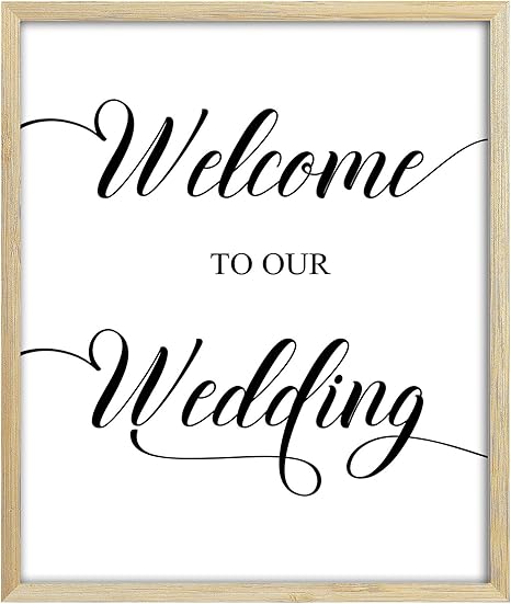 Amazon Com Darling Souvenir Welcome To Our Wedding Sign Wedding Welcome Sign Party Print Decor Frame Not Included Home Kitchen