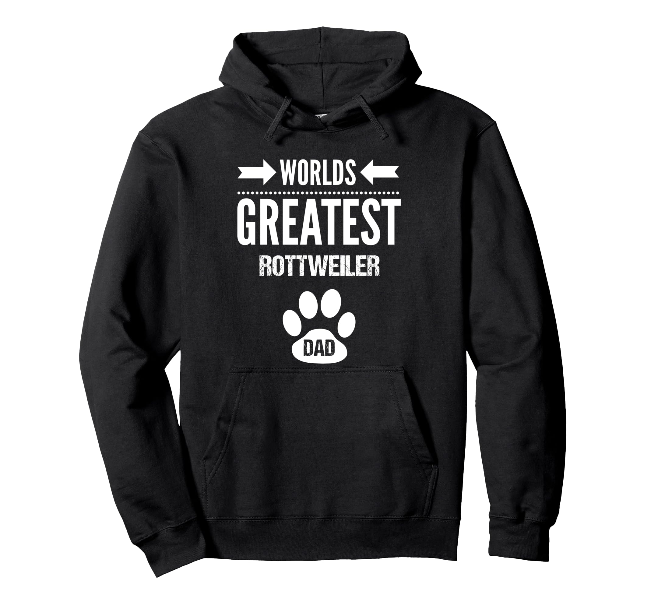 Worlds Greatest Rottweiler Dog Dad Paw Print Pet Love Father Pullover Hoodie