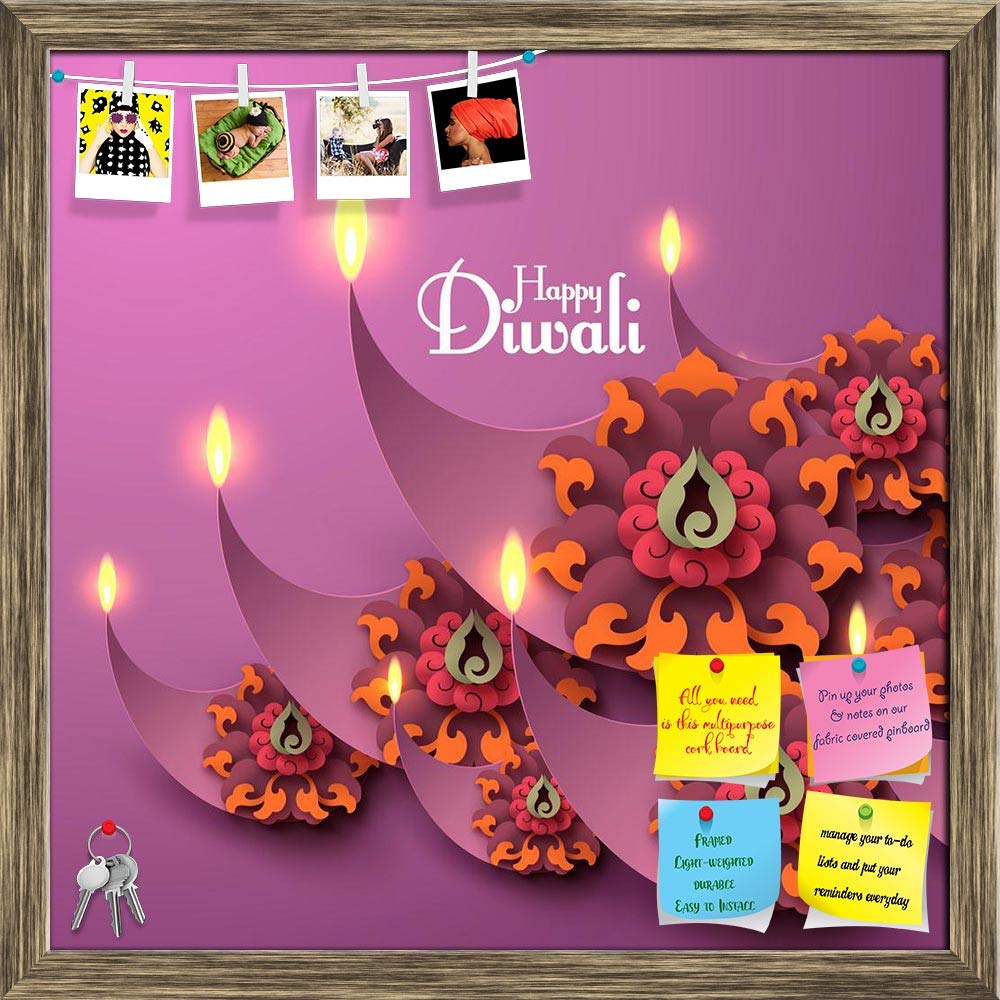 Artzfolio Photo Of Diwali Diya Lamp Printed Bulletin Board Notice