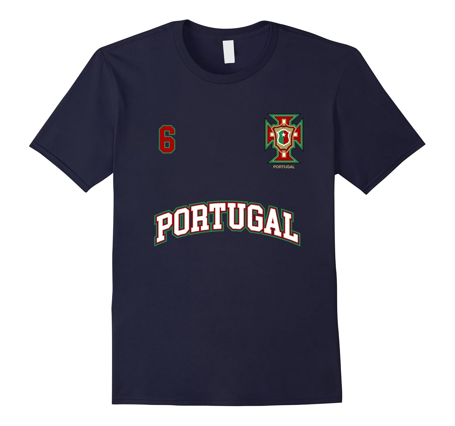 Portugal Soccer Team Shirt Number 6 (+BACK) Sports Tee Flag-ANZ