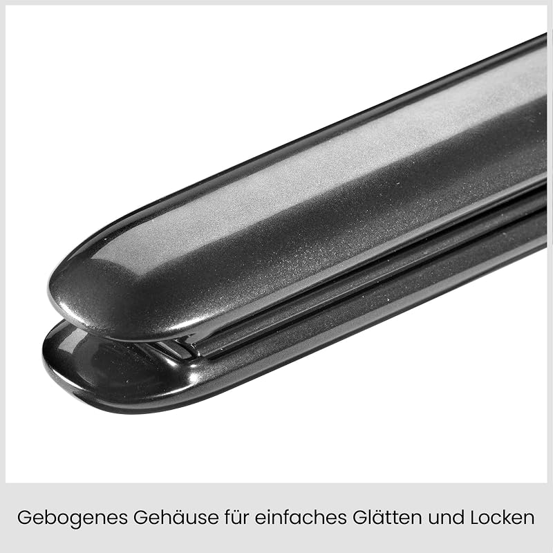 Titanium Shine Glätteisen – Titan-Keramik-Gleittechnologie, 5 Temperatureinstellungen 150–230°C, Weltweite Nutzung, Silber, ST260E