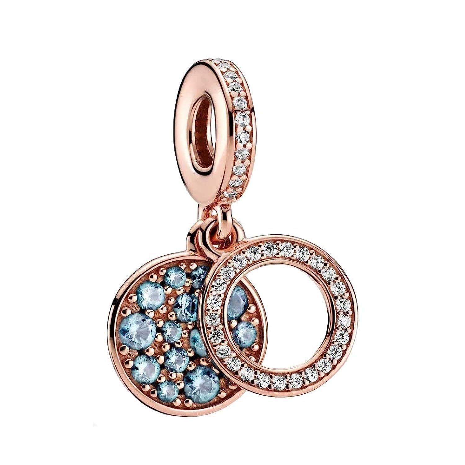 Pandora Sparkling Light Blue Disc Double Dangle Charm 789186C03