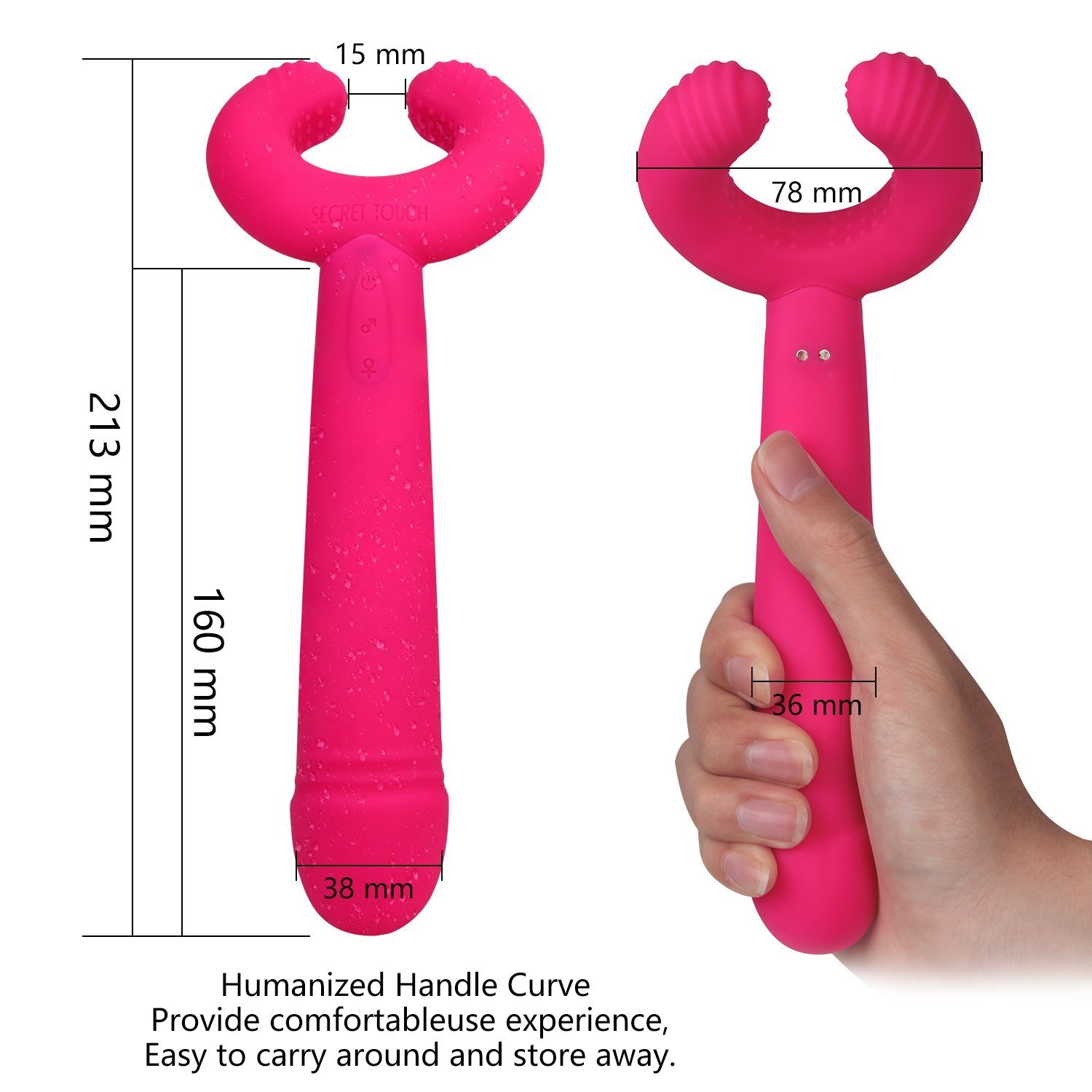 Xocity Vibratoren für die Klitoris & G punkt Vibrator mit Drei starker Motor 8 Vibrationsfrequenz,Silikon Mehrfachfunktion Massagegeräte für Butt plug prostata massage,Analvibratoren Dildo Analspielzug für männer und Frauen