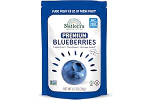 NATIERRA Premium Freeze-Dried Blueberries | Non-GMO & Vegan Blueberry | 0.7 Ounce (Pack of 1)
