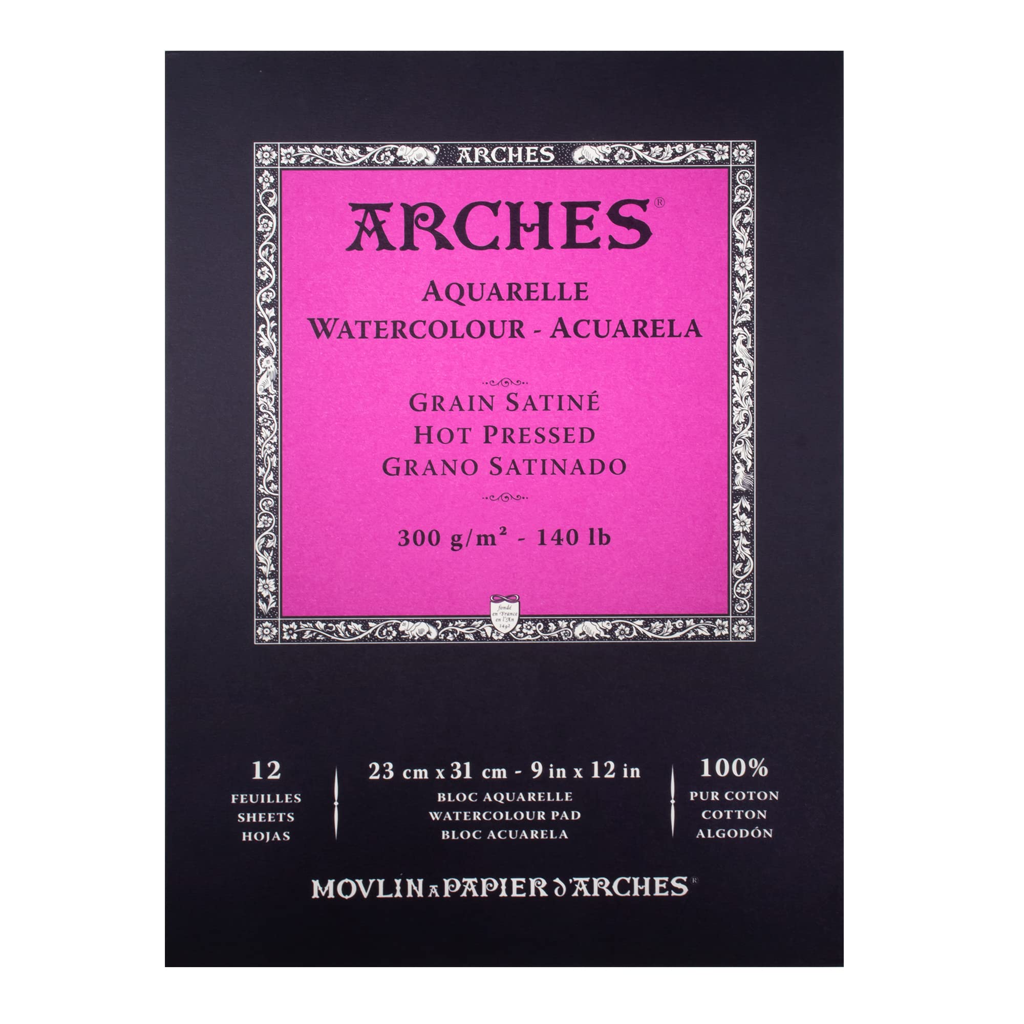ARCHES 23 x 31 cm 300 gsm Hot Pressed Watercolour Pad