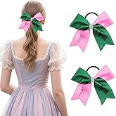 CZMZHFC 2Pcs Witch Hair Rope for Women, Pink & Green, Witch-themed Accessories, Wicked Merch Gifts, Women's Hair Accessories for Halloween/Birthday Party Costume