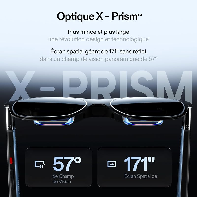 One Pro AR Lunettes, Puce X1, Écran HD171 120Hz, 3DoF Natives