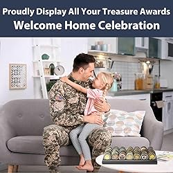 DecoWoodo 7 Rows Challenge Coin Display Stand Solid