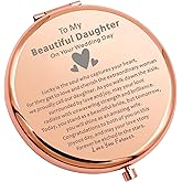 WSNANG to My Daughter On Your Wedding Day Gift Compact Makeup Mirror Daughter Wedding Gift for Bride from Mom Pocket Mirror (Daughter Mirror)