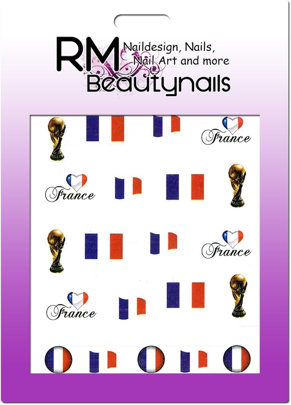 Football Sticker EM2016 Flag France Trophy RM Beauty Nails Nail Design Nail Art Nailw Rap