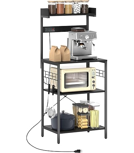 Étagère De Cuisine à 5 Niveaux Étagères De Cuisine For Cuisines Avec Rangement Chariot à Micro-ondes Avec Armoire Armoires De Rangement De Cuisine Avec Porte Rabattable For Clapier De Cuisine, Maison