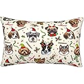 20x30 Inch Christmas Dog Standard Pillow Cases, Ultra Soft Microfiber Pillow Cover, Hidden Zipper, for Bedroom Couch Living Room Decor Gifts