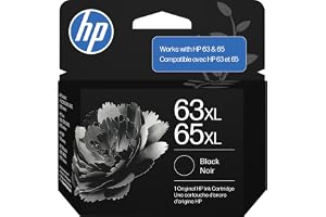 HP 惠普 63XL/65XL 黑色高产墨盒 ( 可替换 63XL 和 65XL ) | 适用于 AMP;DeskJet 1100、2100、2600、3600;Envy 4500、5000;OfficeJet 3800, 4600、5200 系列