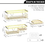 KEGII Gold Shower Caddy Shelf No Drilling Adhesive Bathroom Organizer view 6