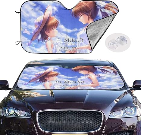 Amazon クラナド Logo カーフロント フロントシェード 凍結防止 夏冬兼用 カバー 車用 サンシェード 防水 雪対策 カー用品 プライバシー保護 車中泊 仮眠 盗難防止 車カバー 130x70cm 車 バイク 車 バイク