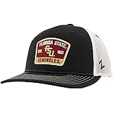 ZHATS Standard NCAA Officially Licensed Trucker Hat Dakota Switchback Patch Black White, One Size