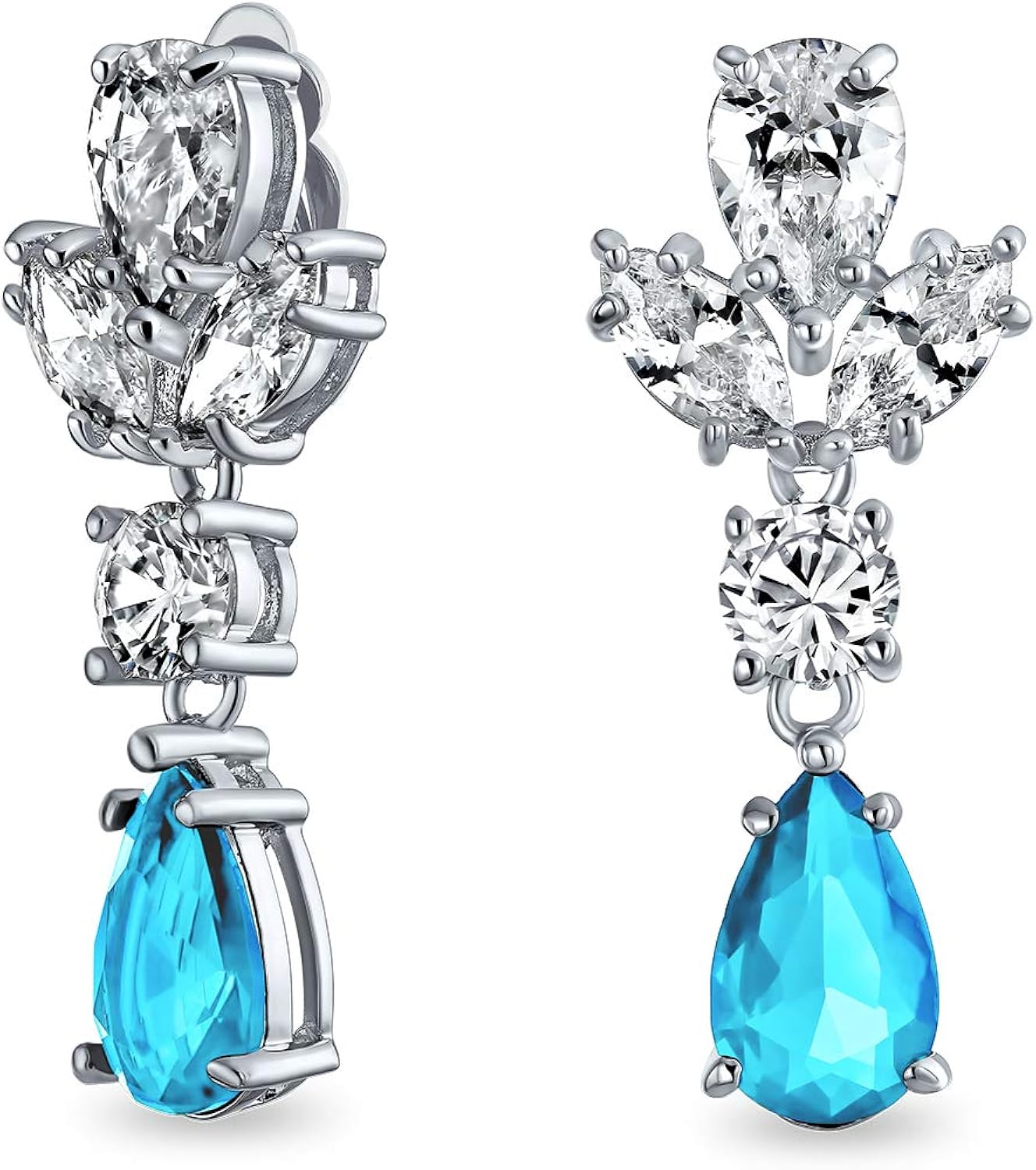 Vintage Style Simulated Gemstone Cubic Zirconia AAA CZ Statement Dangle