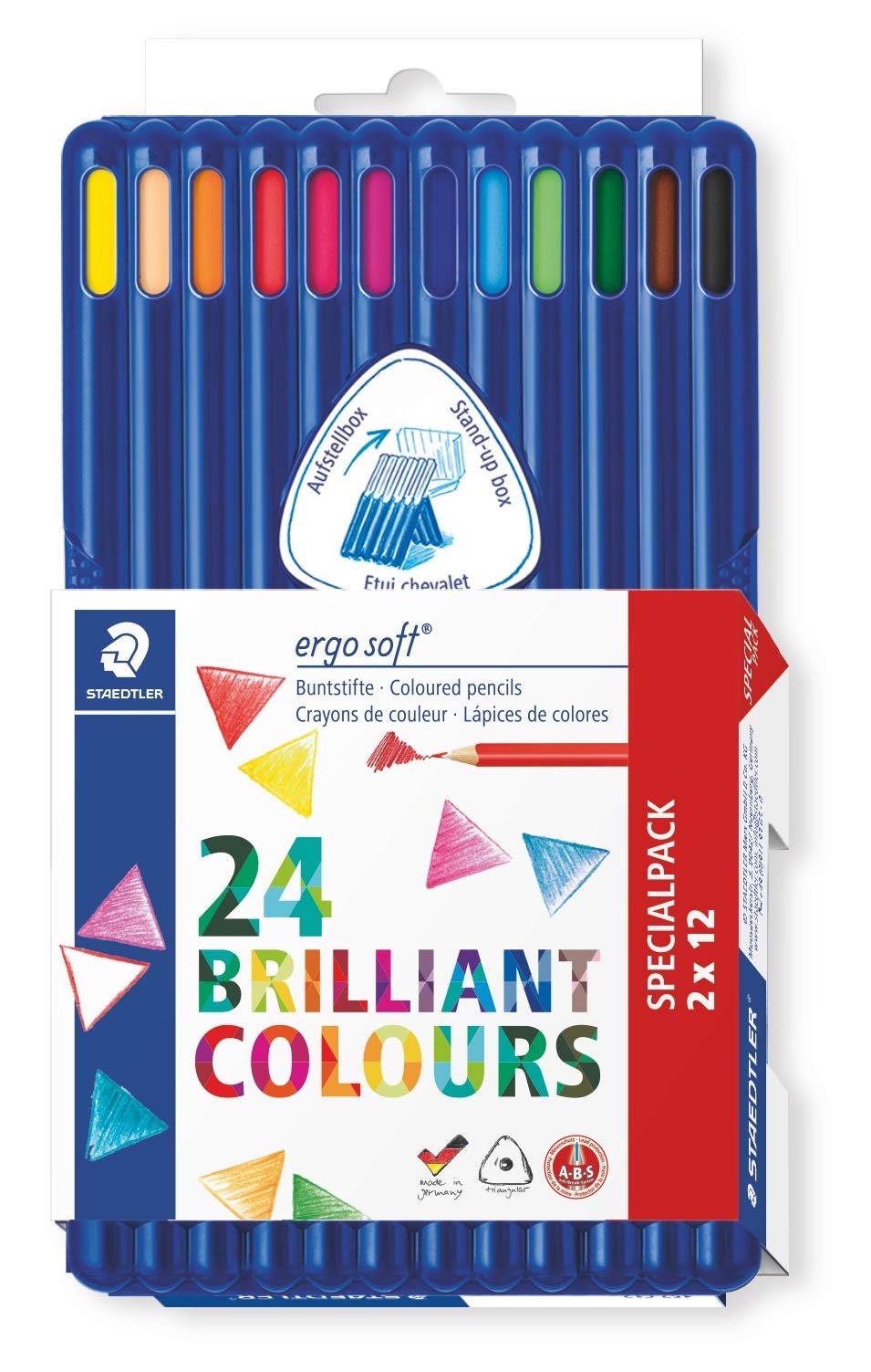 Staedtler Ergosoft Coloured Pencils Staedtler box + cardboard case 24 Buntstifte Colourful choices