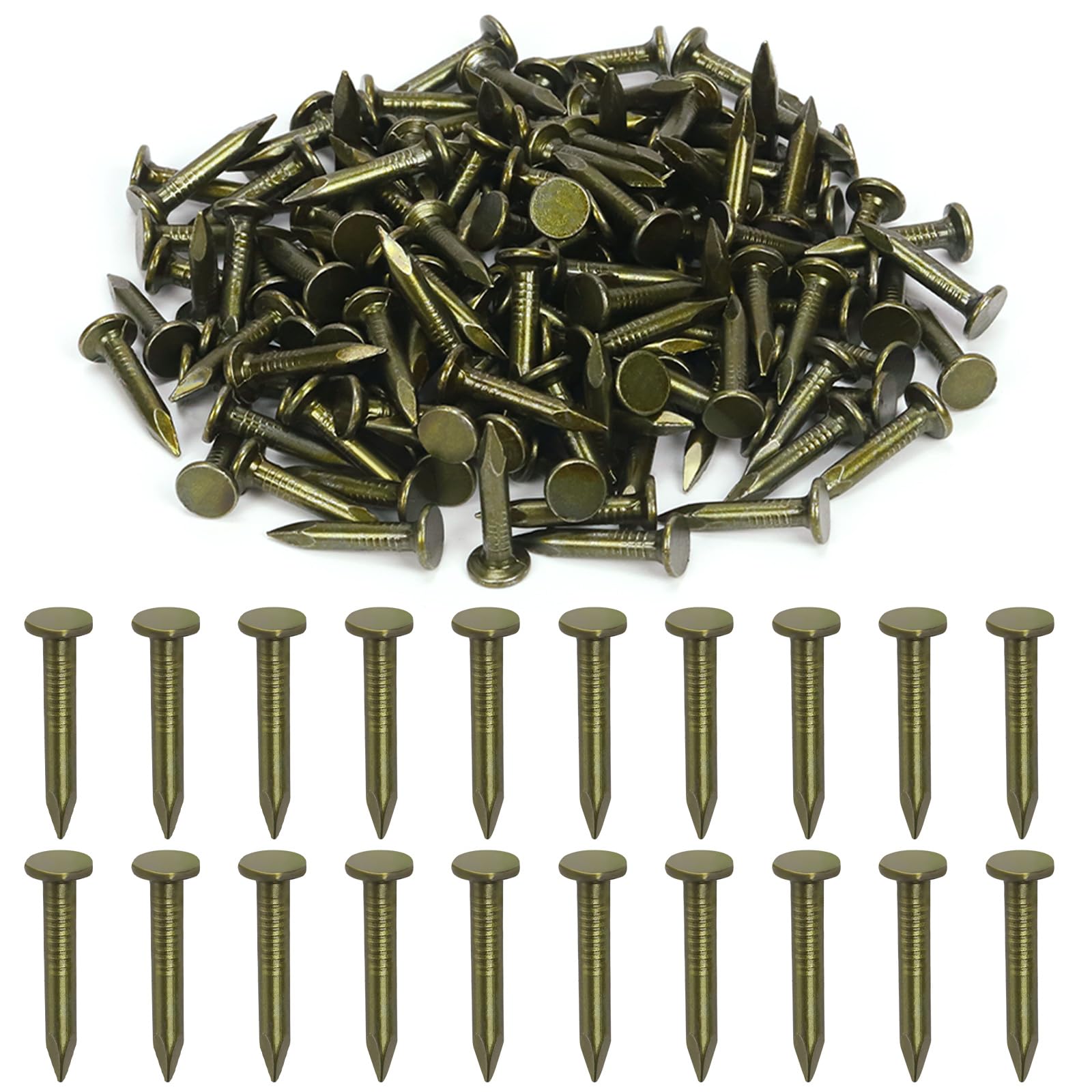 Swpeet 300Pcs 1 Inch High Quality Steel Roofing Felt Lacquered Nails, Roofing Felt Lacquered Nails Used to Fasten Roofing Felt, Asphalt Shingles and Insulation Board
