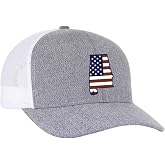 Heritage Pride Grey Heather and White American Flag Embroidered State Pride Hats