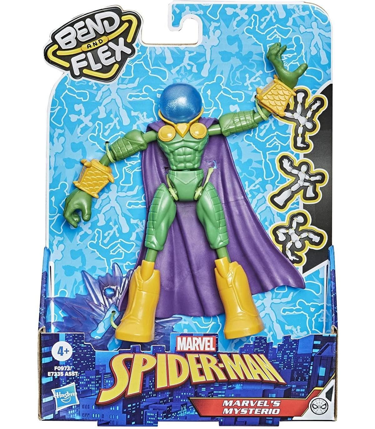 Marvel Spiderman, F0973 Bend and Flex Marvel’s Mysterio Action Figure Toy, 6-Inch Flexible Figure, Includes Accessory, For Kids Ages 4 And Up