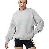 Move With You Womens Oversized Fleece Sweatshirts Fall Fashion 2025 Crew Neck Pullover Sweaters Winter Clothes(Grey,XL)